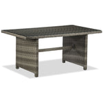 Melville One - Outdoor Banquette Table with Tempered Glass Top - Grey