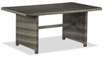 Melville One - Outdoor Banquette Table with Tempered Glass Top - Grey