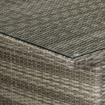 Melville One - Outdoor Banquette Table with Tempered Glass Top - Grey