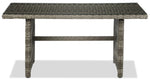 Melville One - Outdoor Banquette Table with Tempered Glass Top - Grey