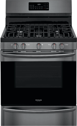 Frigidaire Gallery Black Stainless Steel Freestanding Front Control Gas Range with Air Fry - GCRG3060AD