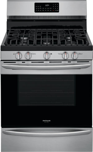 Frigidaire Gallery Smudge-Proof Stainless Steel Freestanding Front Control Gas Range with Air Fry - GCRG3060AF