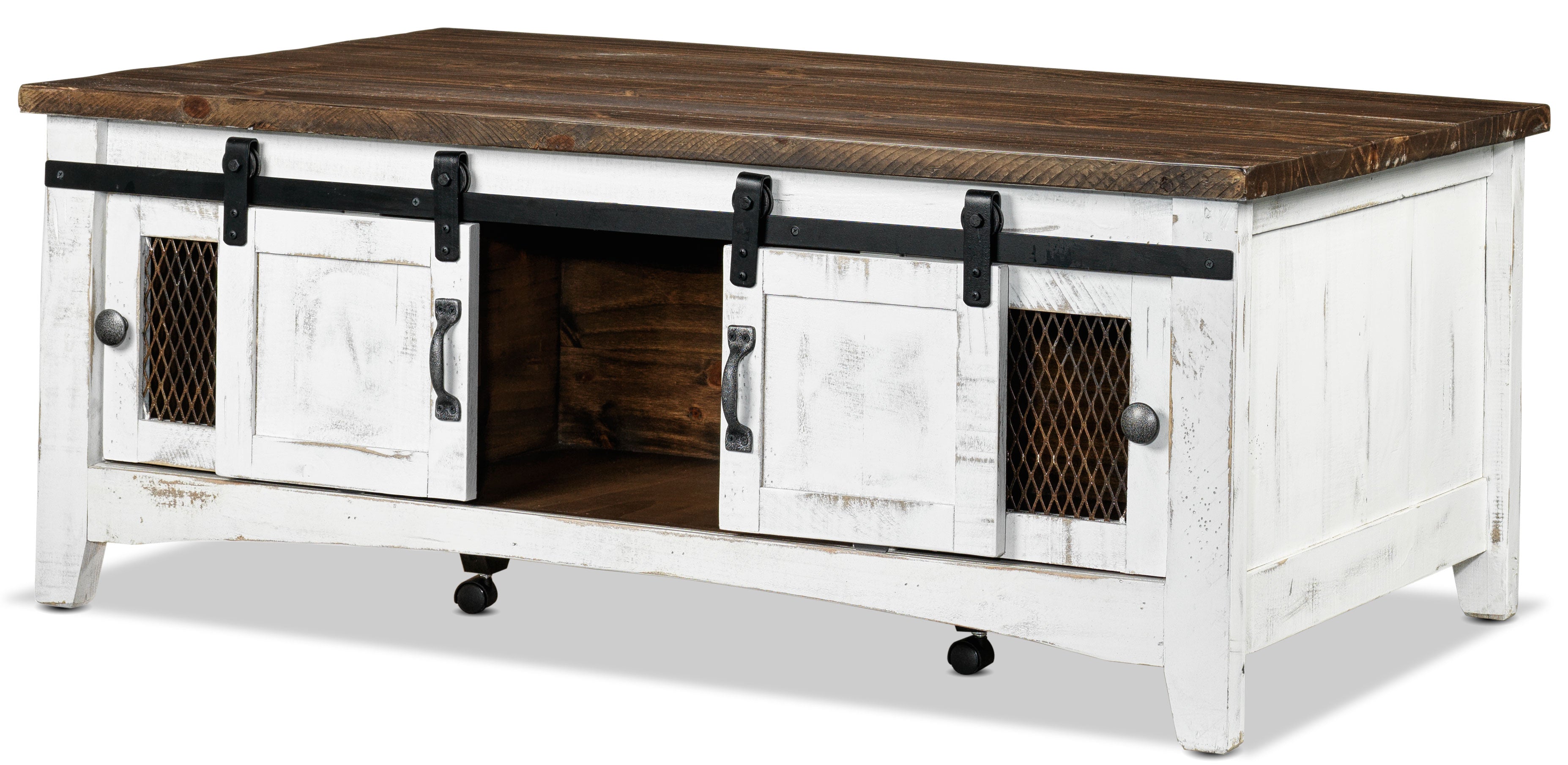 Pueblo Coffee Table and Two End Table Set - White