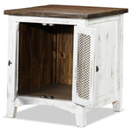 Pueblo End Table - Weathered White