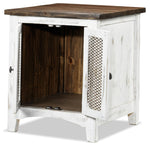 Pueblo 22.75" End Table - Weathered White