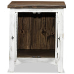 Pueblo 22.75" End Table - Weathered White