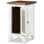 Pueblo 17" Chairside Table - Weathered White