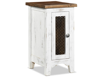 Pueblo Chairside Table - Weathered White