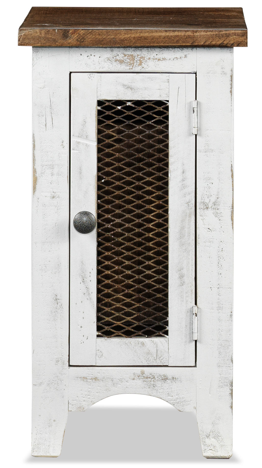 Pueblo 17" Chairside Table - Weathered White