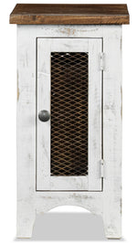 Pueblo 17" Chairside Table - Weathered White