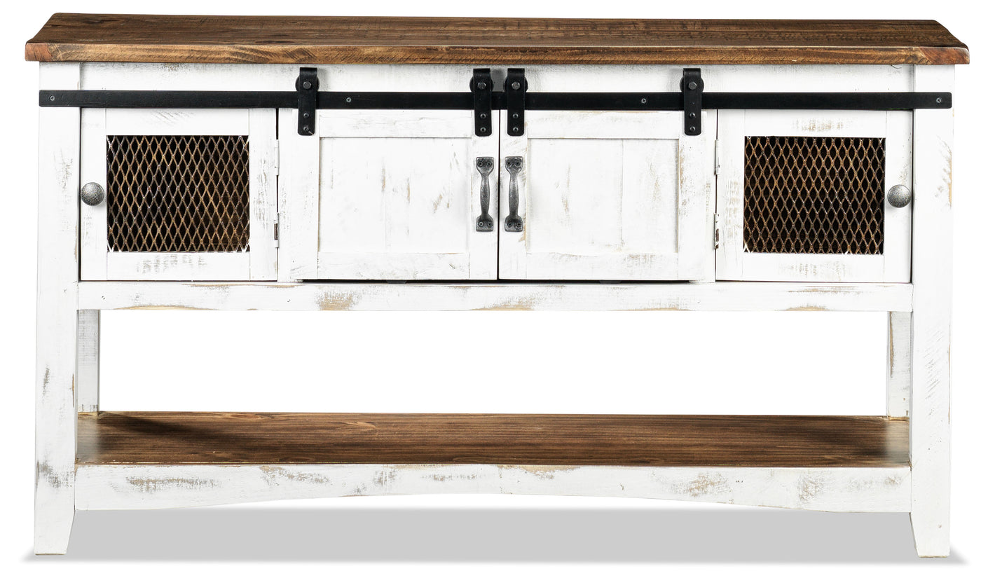 Pueblo Sofa Table - Weathered White
