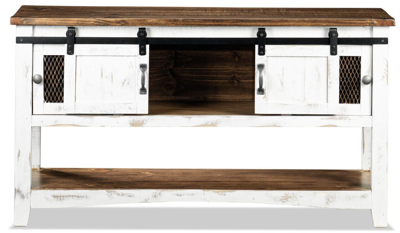Pueblo Sofa Table - Weathered White