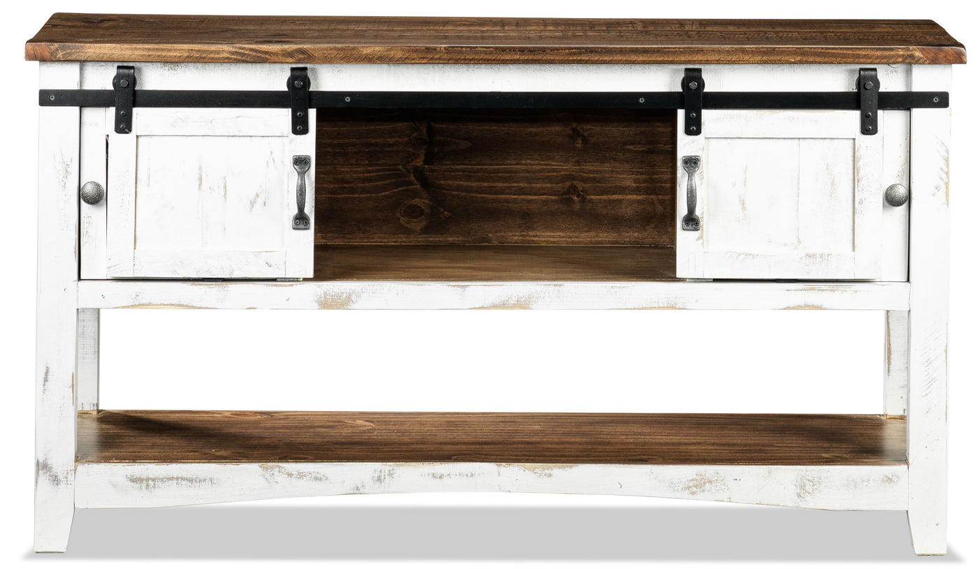 Pueblo Sofa Table - Weathered White
