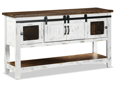 Pueblo Sofa Table - Weathered White