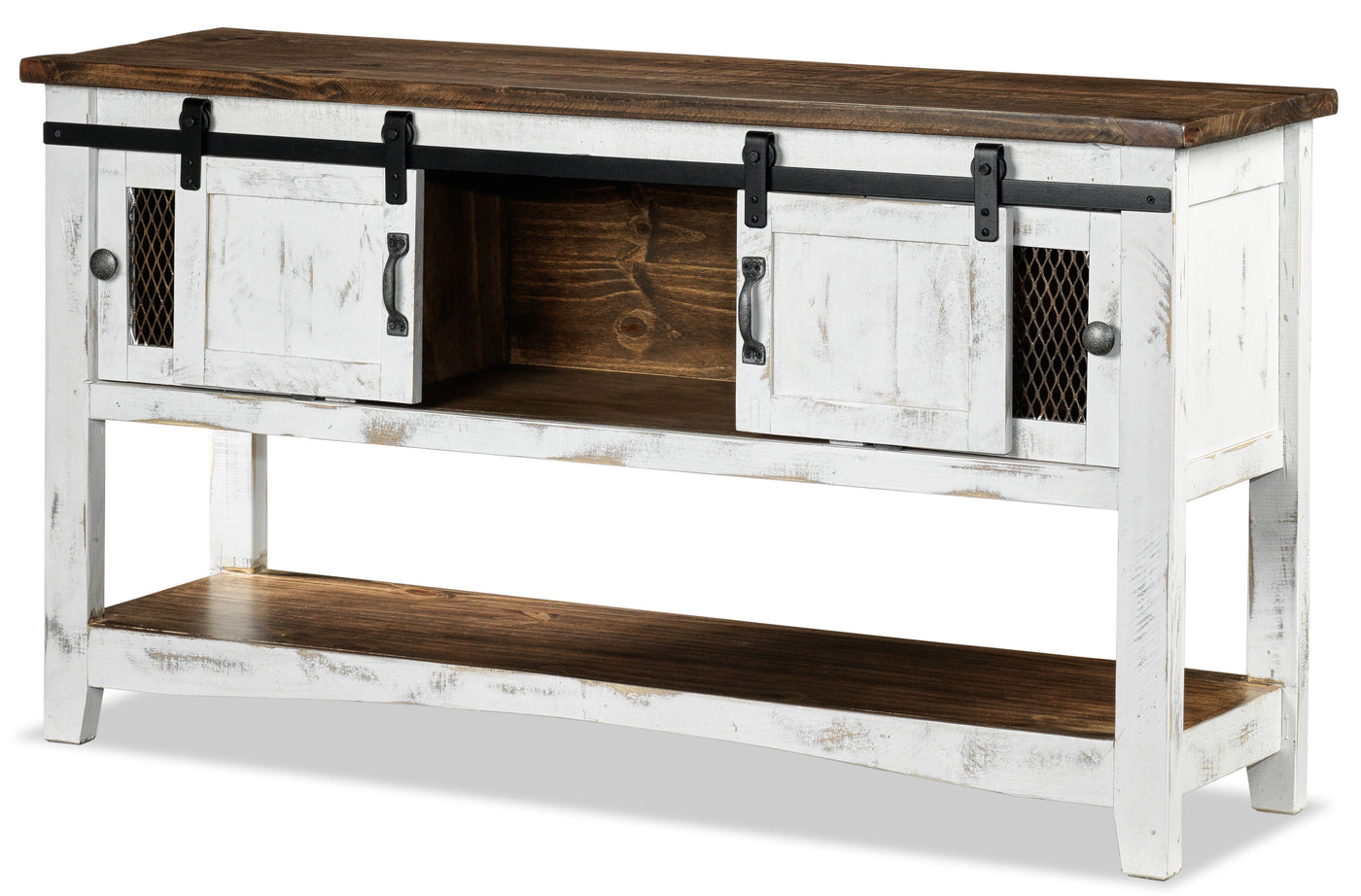 Pueblo Sofa Table - Weathered White
