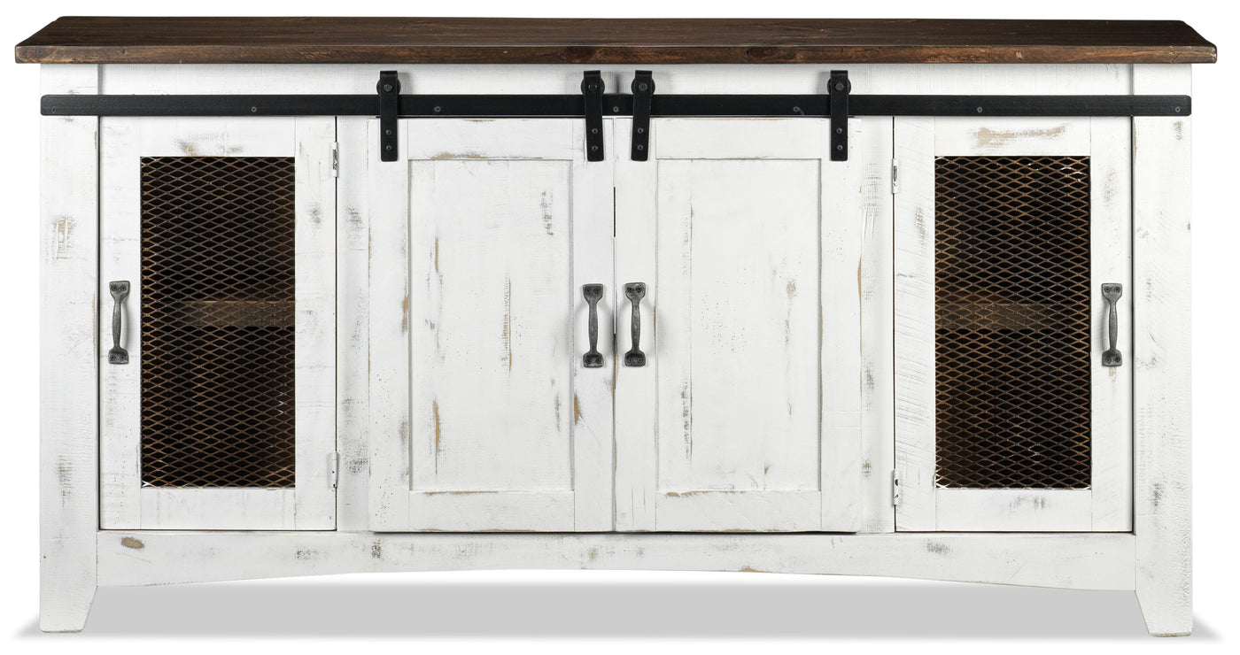 Pueblo 67" TV Stand - Weathered White