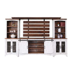 Pueblo 4-Piece Entertainment Wall Unit - Weathered White