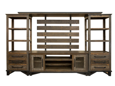 Baron 4-Piece Entertainment Wall Unit - Barnwood