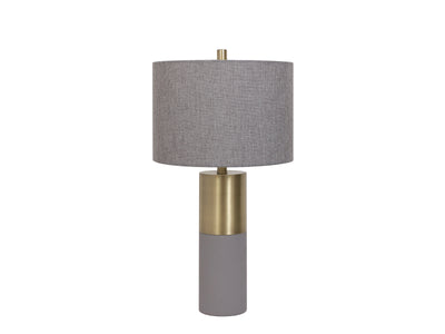 Barnes 26" Table Lamp - Grey Ceramic and Antique Brass