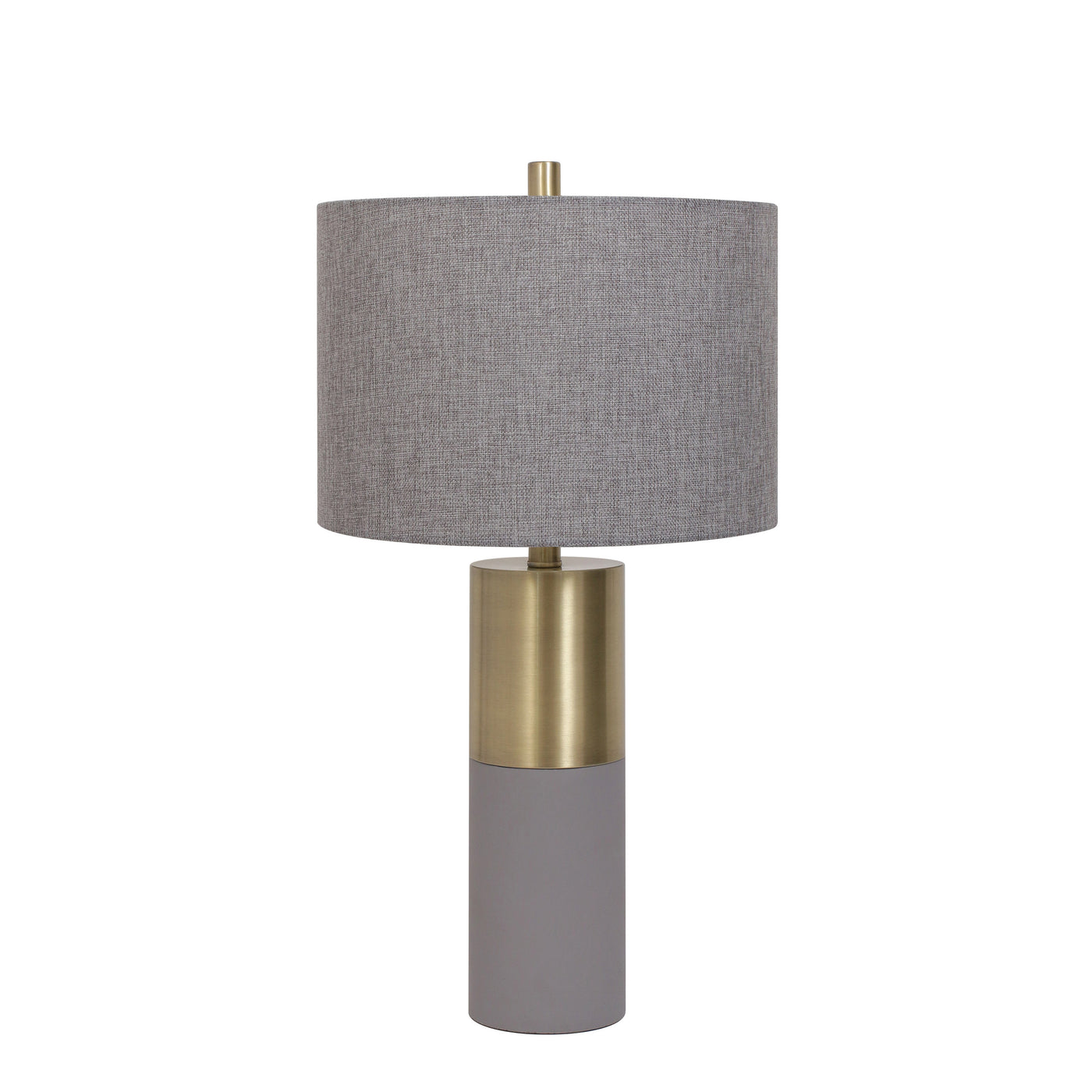 Barnes 26" Table Lamp - Grey Ceramic and Antique Brass