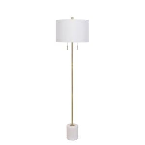 Carrara 60" Floor Lamp - White Marble and Antique Brass