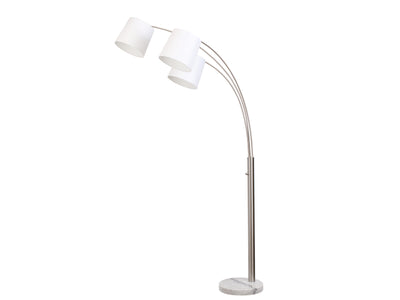 Archer 79" Arc Floor Lamp - White Marble and Brushed Nickel