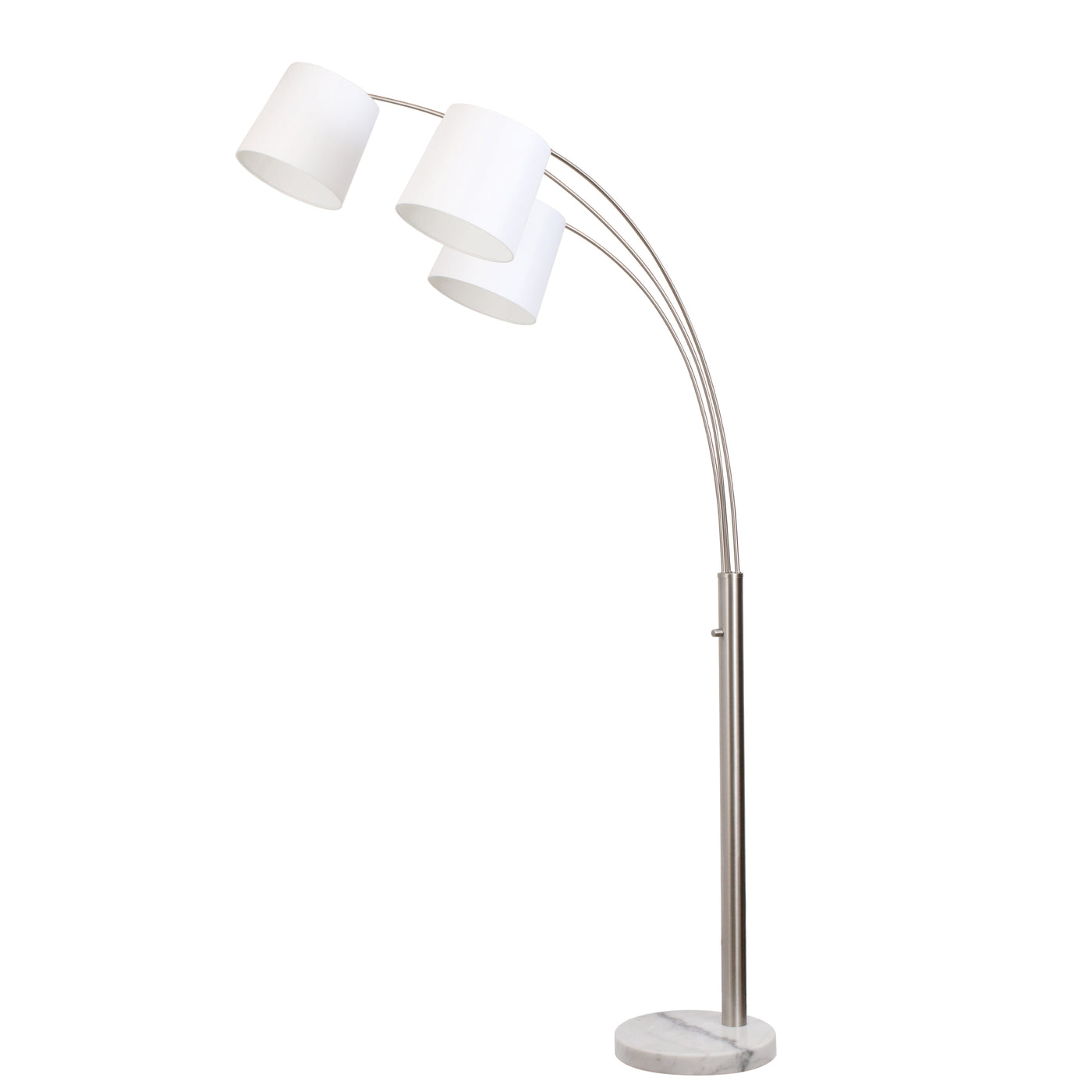 Archer 79" Arc Floor Lamp - White Marble and Brushed Nickel
