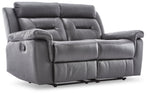 Mathile Reclining Loveseat - Grey