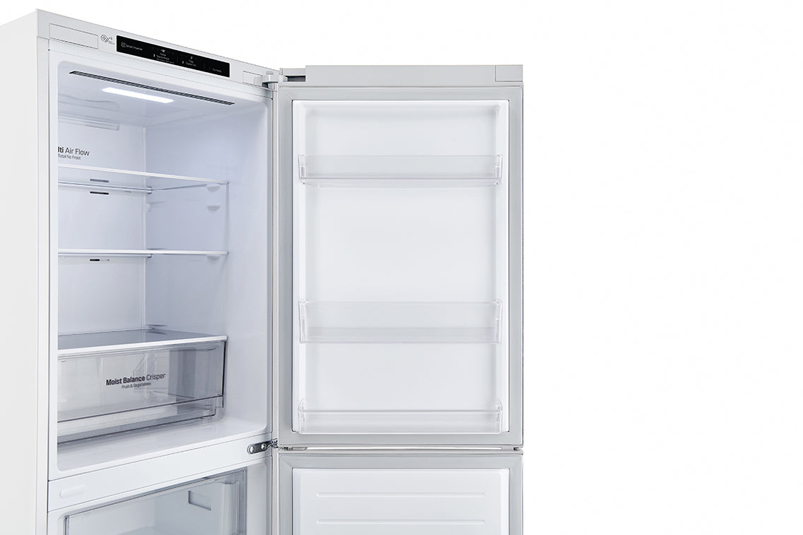 LG White 24" Counter Depth Two-Door Bottom Mount Refrigerator with Multi Air-Flow Technology (10.8 Cu.Ft) - LRDNC1004W