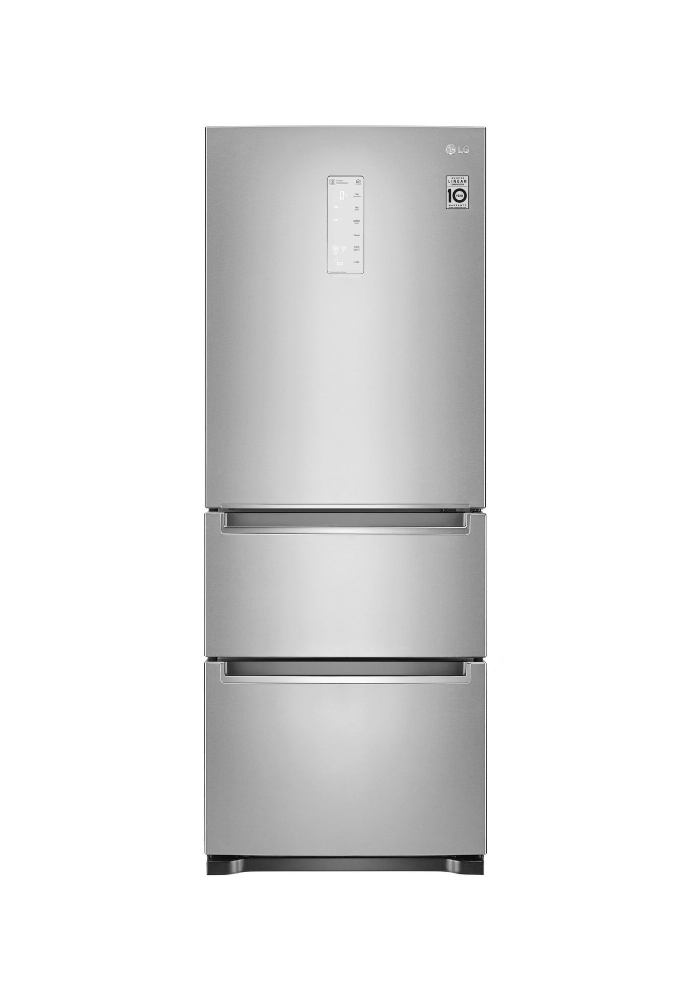 LG Platinum Silver 27" Specialty Food (Kimchi & Sushi) Three-Door Refrigerator with Convertible Freezer/Fridge Main Compartment (11.7 Cu.Ft) - LRKNS1205V