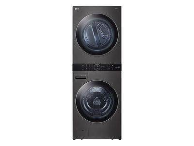 LG Black Steel Front Load LG WashTower™ with Centre Control™ 5.2 Cu. Ft. Steam Washer and 7.4 Cu. Ft. Electric Steam Dryer - WKEX200HBA