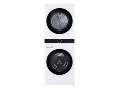 LG White Front Load LG WashTower™ with Centre Control™ 5.2 Cu.Ft. Steam Washer and 7.4 Cu. Ft. Electric Dryer - WKE100HWA