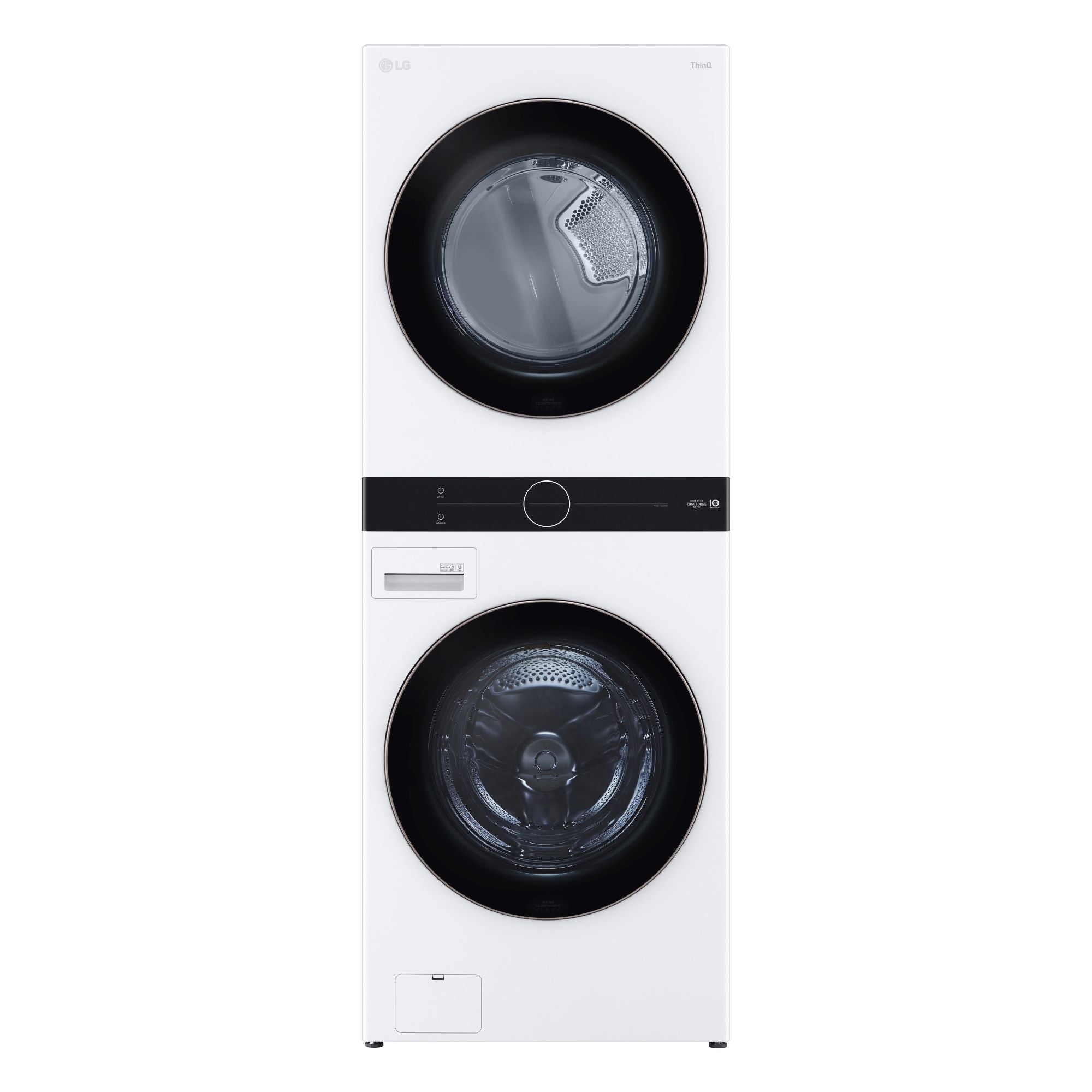 LG White Front Load LG WashTower™ with Centre Control™ 5.2 Cu.Ft. Steam Washer and 7.4 Cu. Ft. Electric Dryer - WKE100HWA