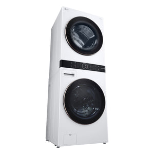 LG White Front Load LG WashTower™ with Centre Control™ 5.2 Cu.Ft. Steam Washer and 7.4 Cu. Ft. Electric Dryer - WKE100HWA