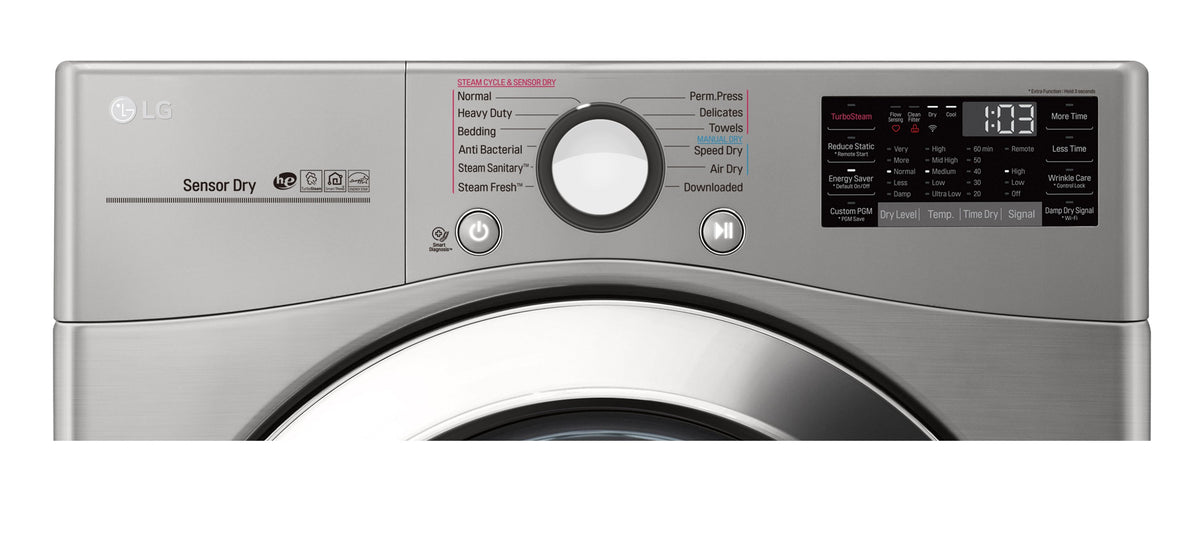 LG Appliances Graphite Steel Steam Dryer (7.4 Cu. Ft.) - DLEX3700V