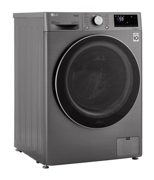 LG Platinum Steel Compact Front Load Washer with AI DD™ and Wi-Fi (2.6 Cu.Ft) - WM1455HPA