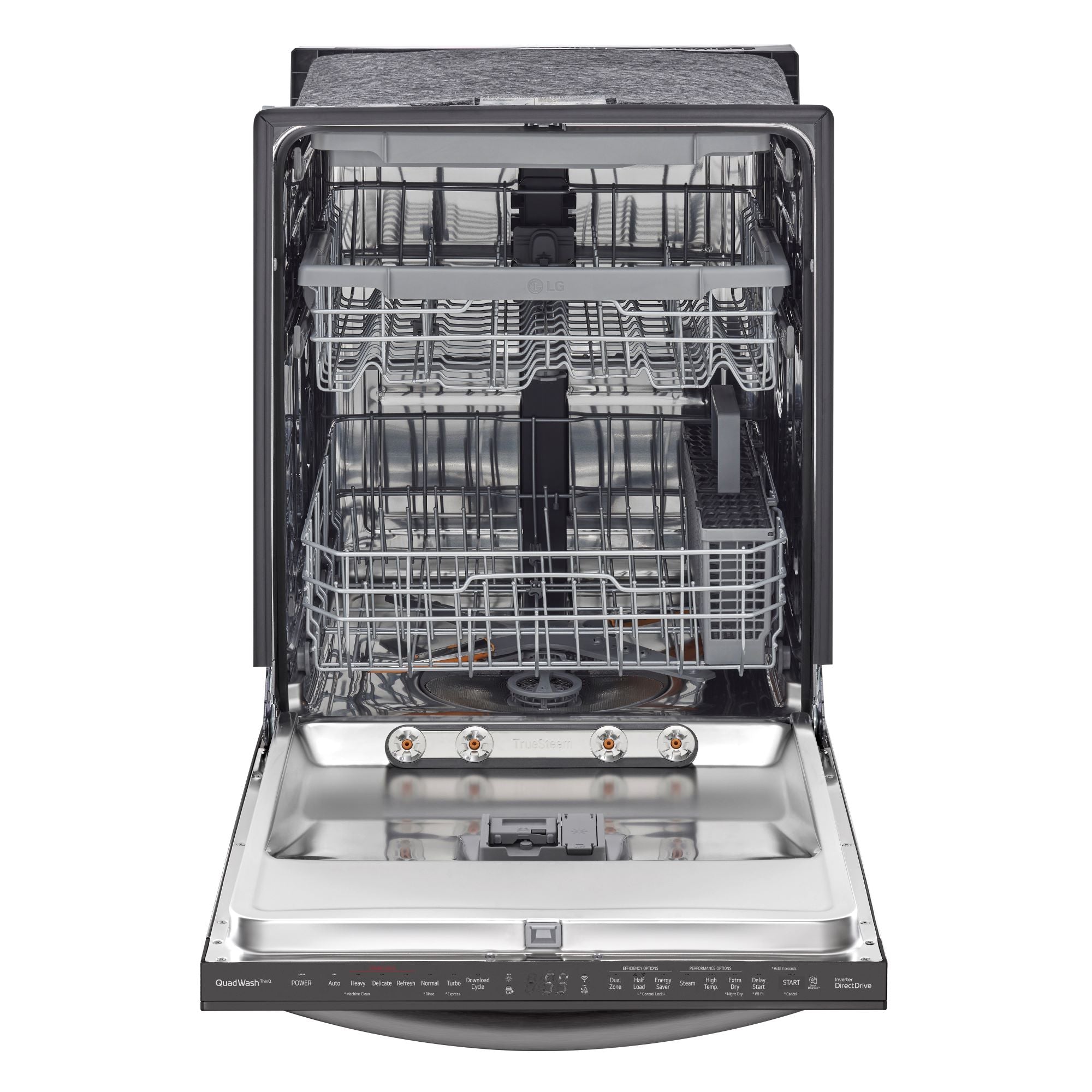 LG Black Stainless Steel Top Control Wi-Fi Enabled Dishwasher with TrueSteam® and 3rd Rack - LDTS5552D