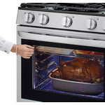 LG Smudge Resistant Stainless Steel True Convection InstaView™ Gas Range with Air Fry and Wi-Fi Enabled (5.8 Cu.Ft) - LRGL5825F