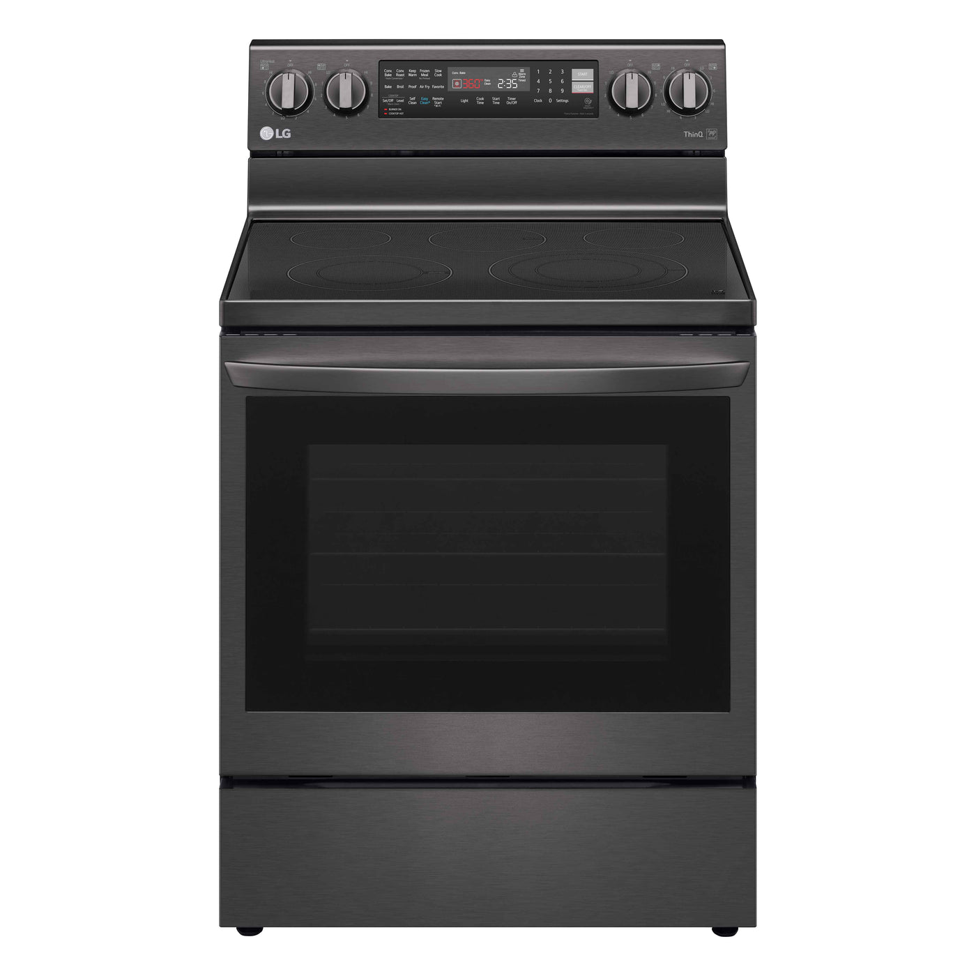 LG Black Stainless Steel 6.3 cu ft. Electric ThinQ® InstaView™ Range with Air Fry and True Convection- LREL6325D