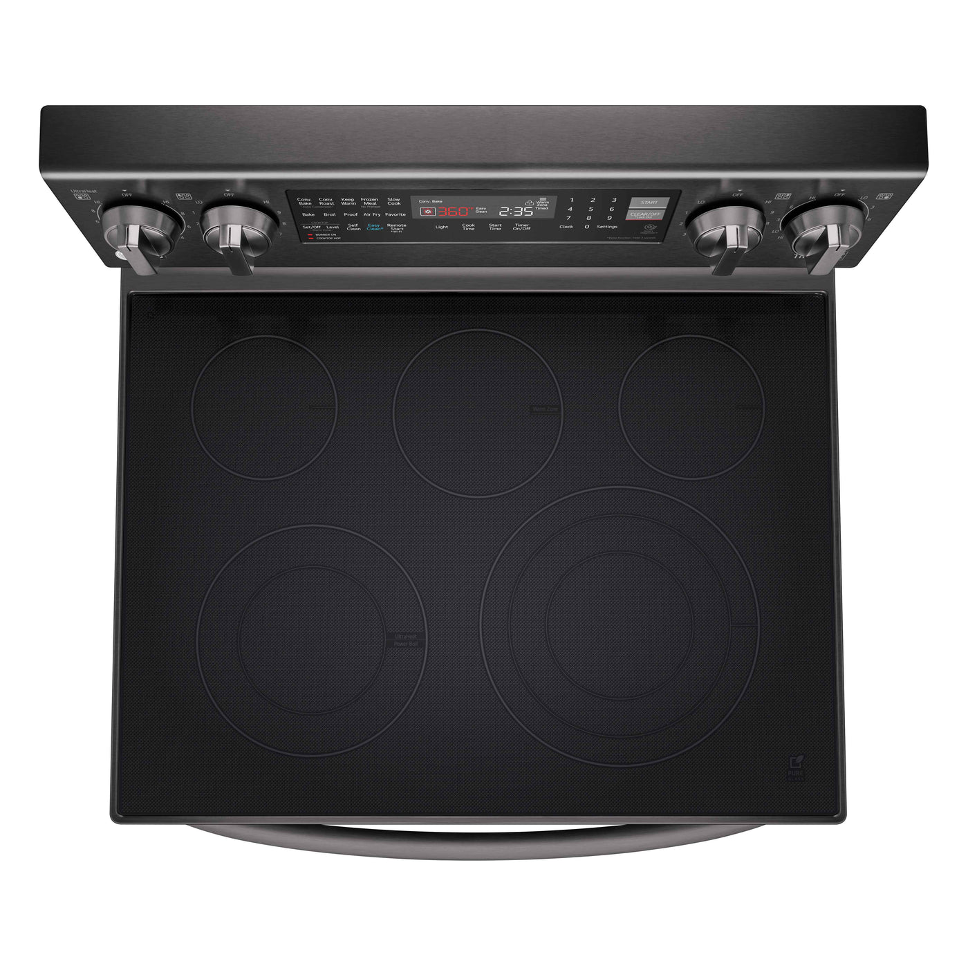 LG Black Stainless Steel 6.3 cu ft. Electric ThinQ® InstaView™ Range with Air Fry and True Convection- LREL6325D