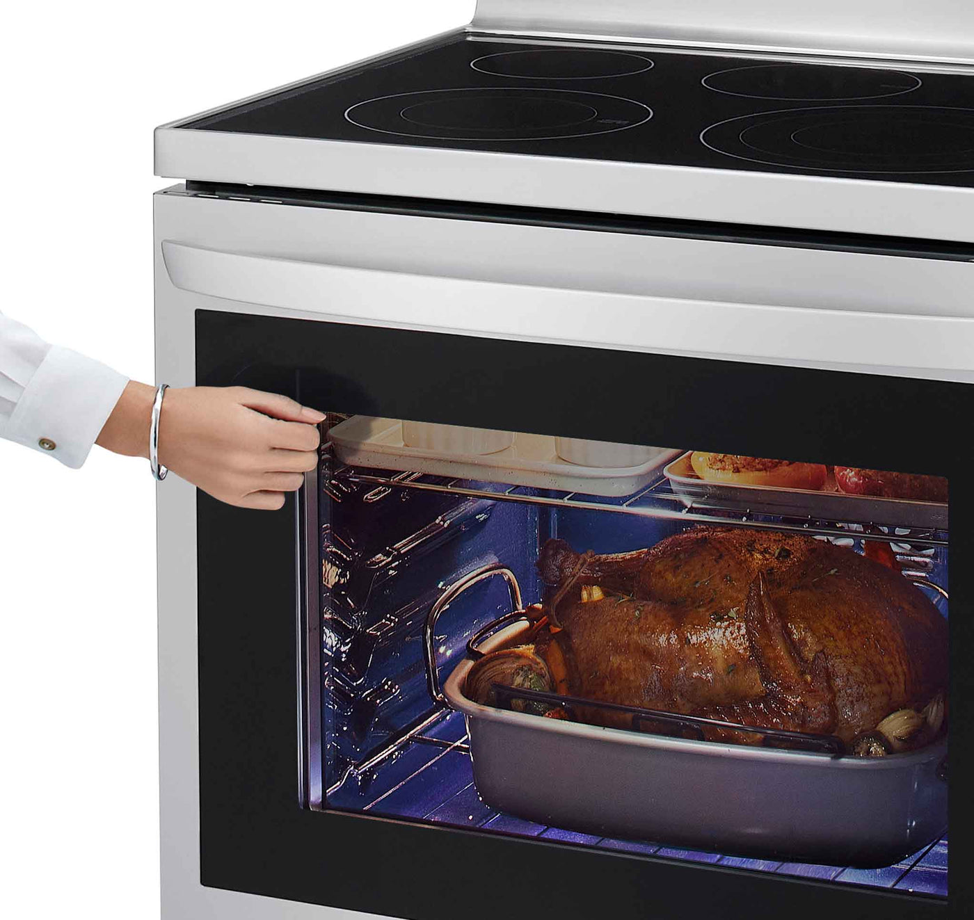 LG Smudge Resistant Stainless Steel 6.3 cu ft. Electric ThinQ® InstaView™ Range with Air Fry and True Convection- LREL6325F