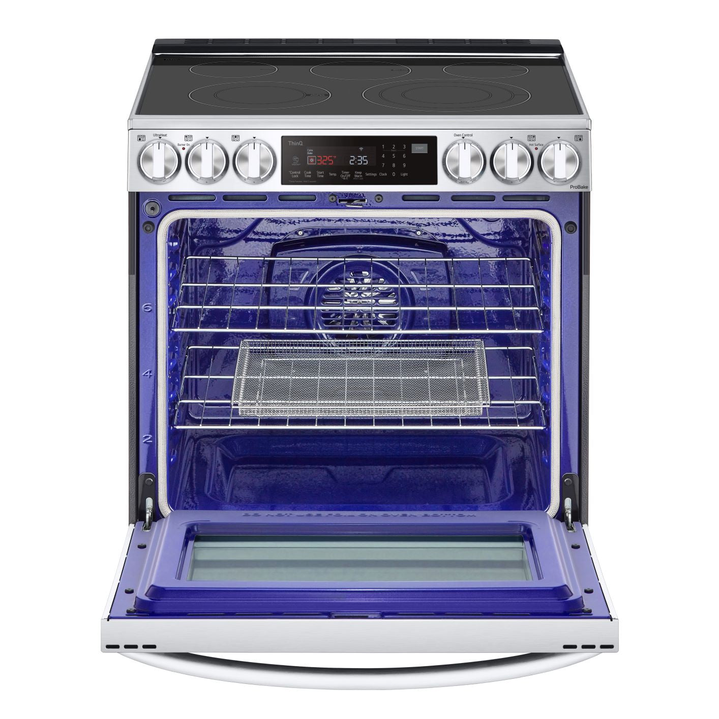 LG Smudge-Resistant Stainless Steel Smart Wi-Fi Enabled ProBake Convection® InstaView™ Electric Slide-in Range with AirFry (6.3 Cu.Ft) - LSEL6335F