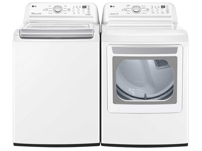 LG White Top-Load Washer (5.8 cu. ft.) & Electric Dryer (7.3 cu. Ft.) - WT7150CW/DLE7150W