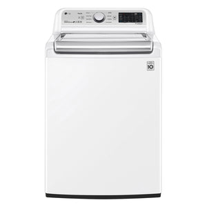 LG White Mega Capacity Smart WiFi Enabled Top Load Washer with Agitator and TurboWash3D™ Technology (5.6 Cu.Ft) - WT7305CW