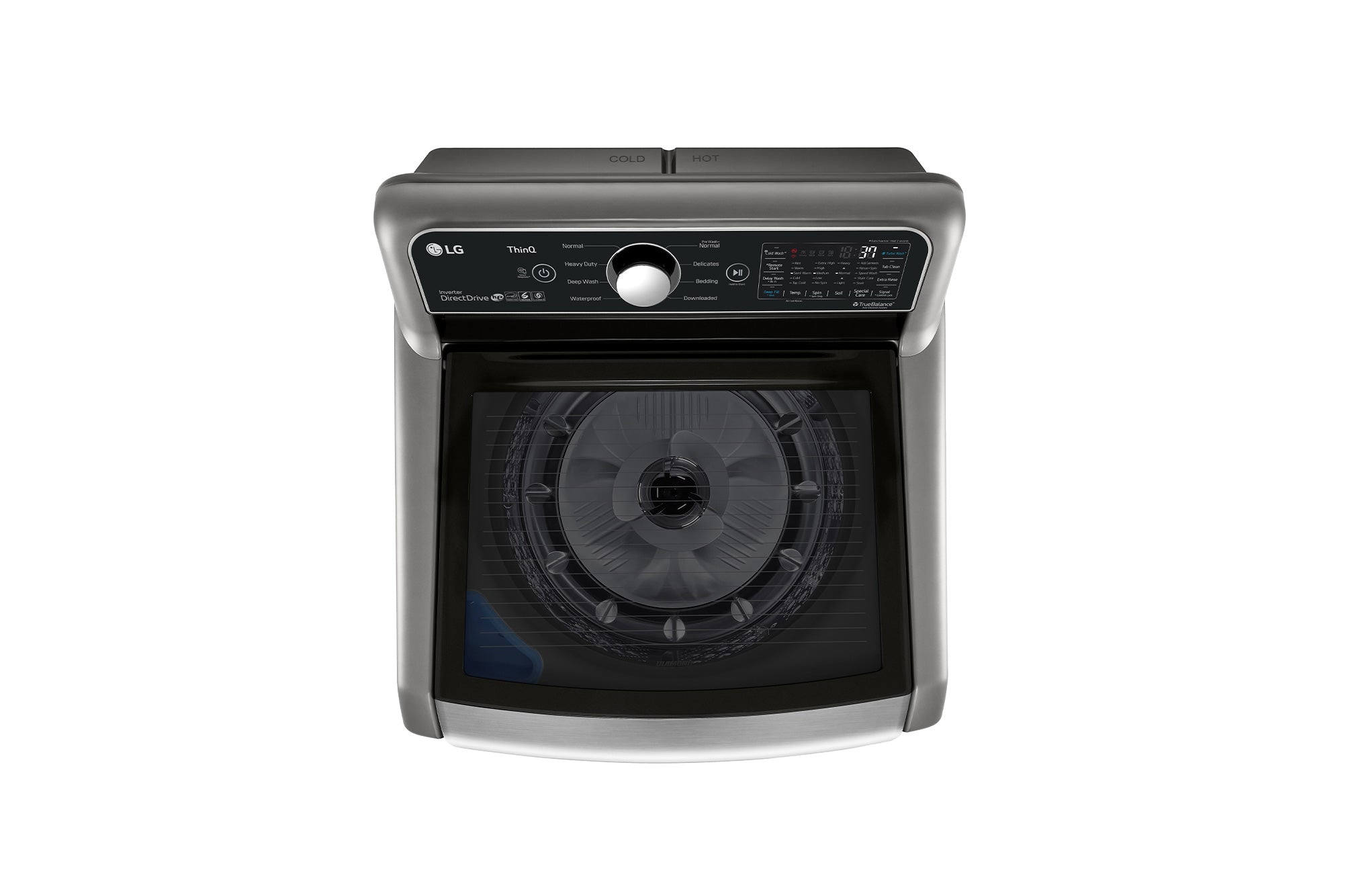 LG Graphite Steel Mega Capacity Smart WiFi Enabled Top Load Washer with Agitator and TurboWash3D™ Technology (5.6 Cu.Ft) - WT7305CV
