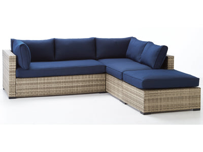 Caribe 2-Piece Outdoor Sectional and Ottoman - Navy