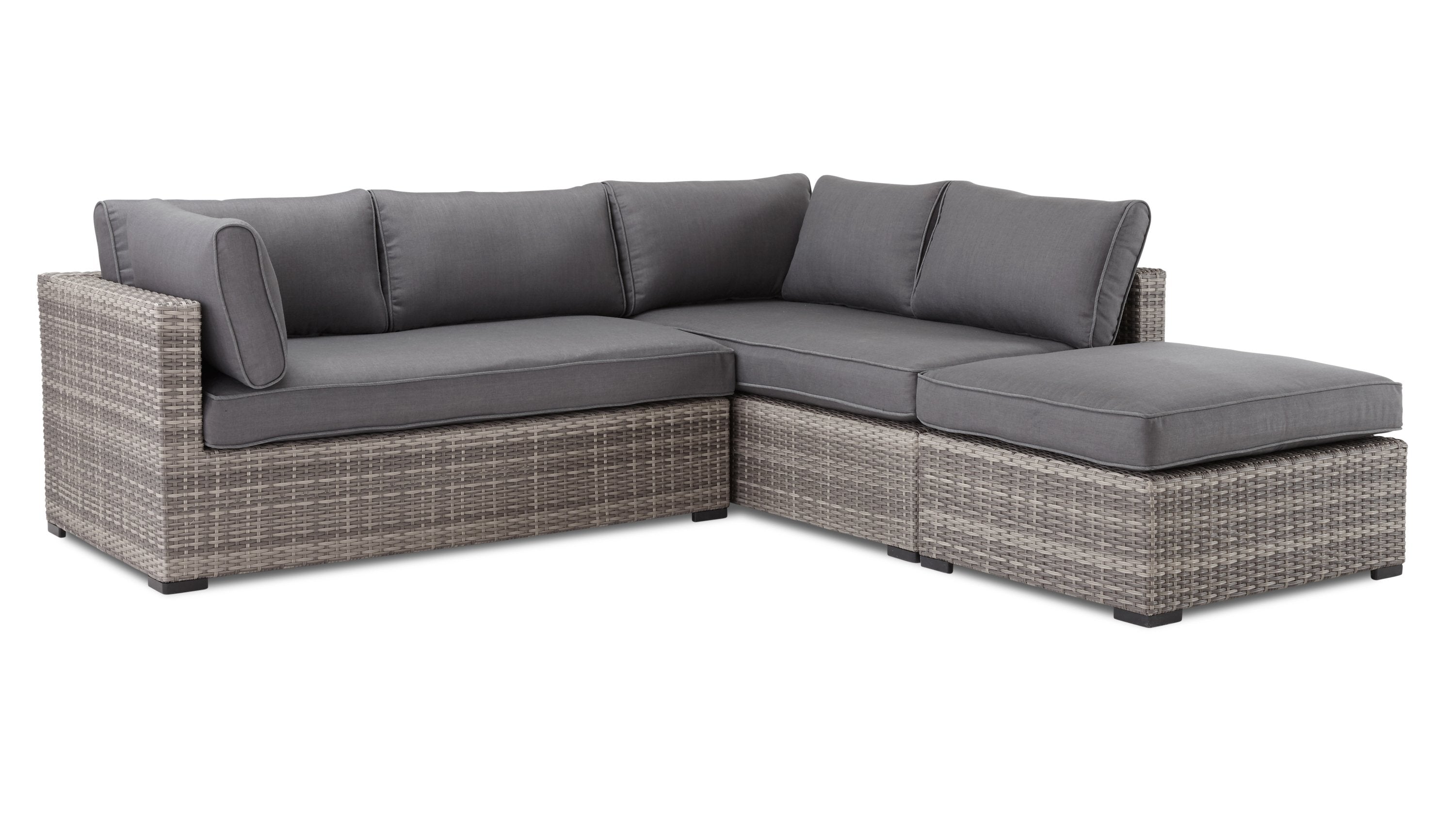 Caribe 2-Piece Outdoor Sectional and Ottoman - Grey