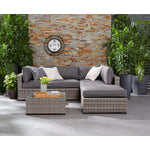 Caribe 2-Piece Outdoor Sectional and Ottoman - Grey