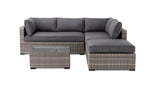 Caribe 2-Piece Outdoor Sectional and Ottoman - Grey