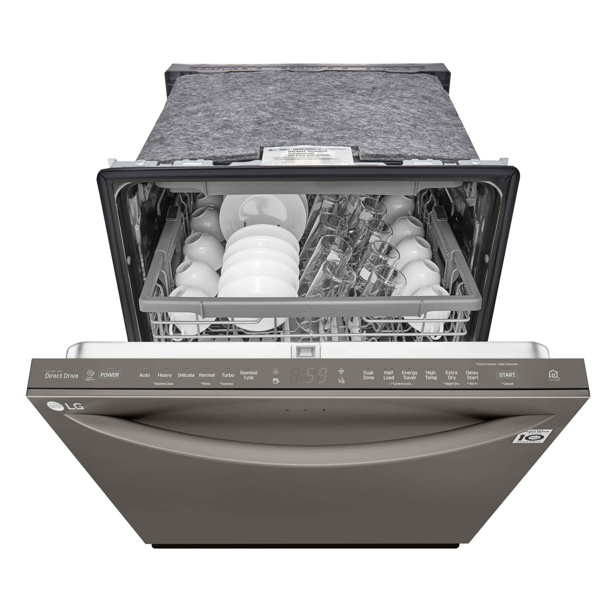 LG Black Stainless Steel Top Control Dishwasher with QuadWash® and 3rd Rack - LDT5678BD